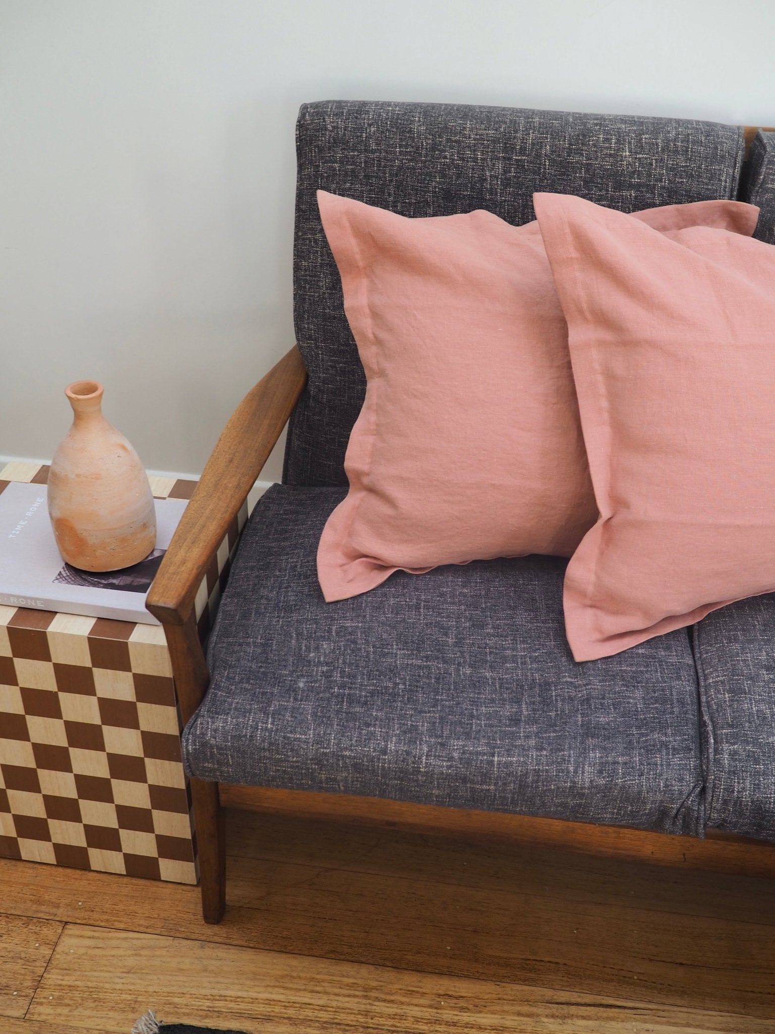Gina Double Sided Linen Cushion Cover in Clay and Sand - TSL Co