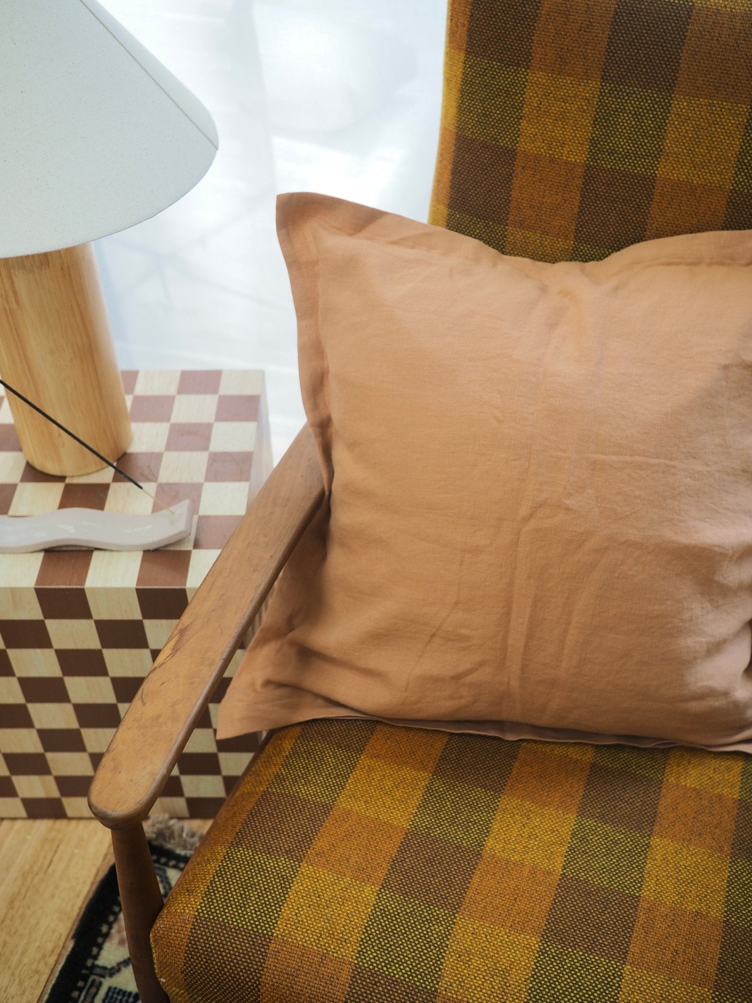 Gina Double Sided Linen Cushion Cover in Clay/Sand - TSL Co
