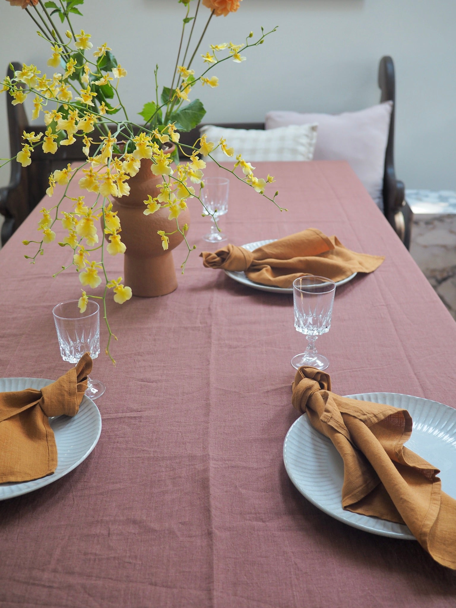 Linen Tablecloth in Brick Extra Large - TSL Co