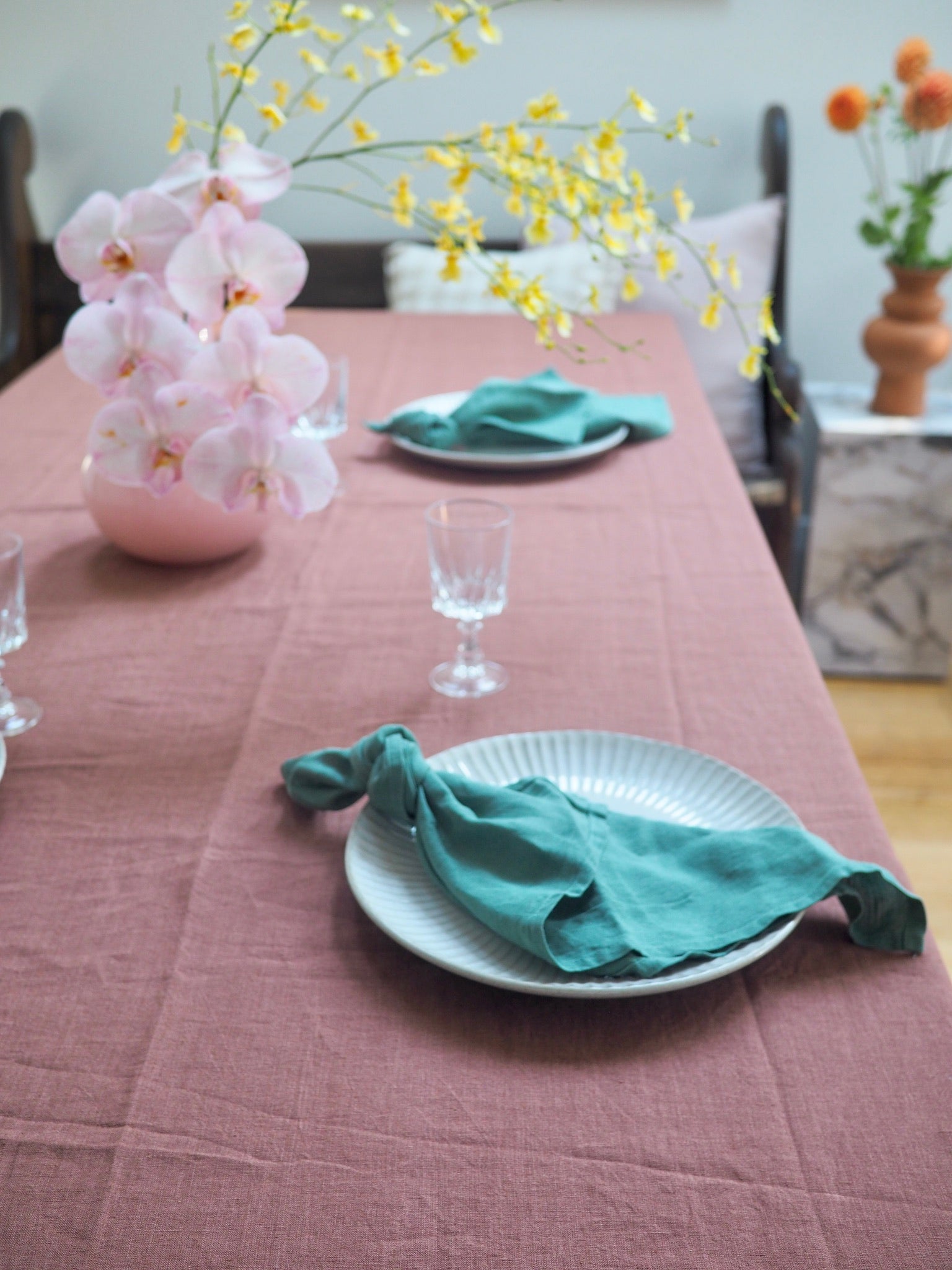 Linen Tablecloth in Brick Extra Large - TSL Co