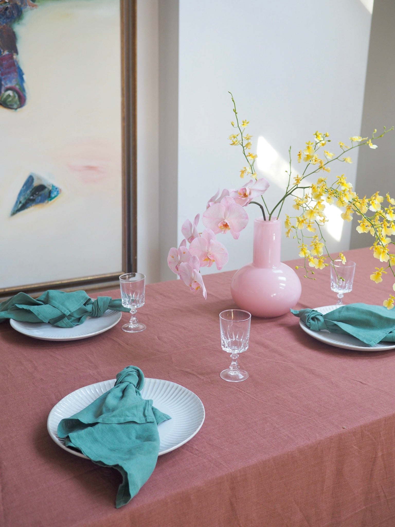 Linen Tablecloth in Brick Extra Large - TSL Co