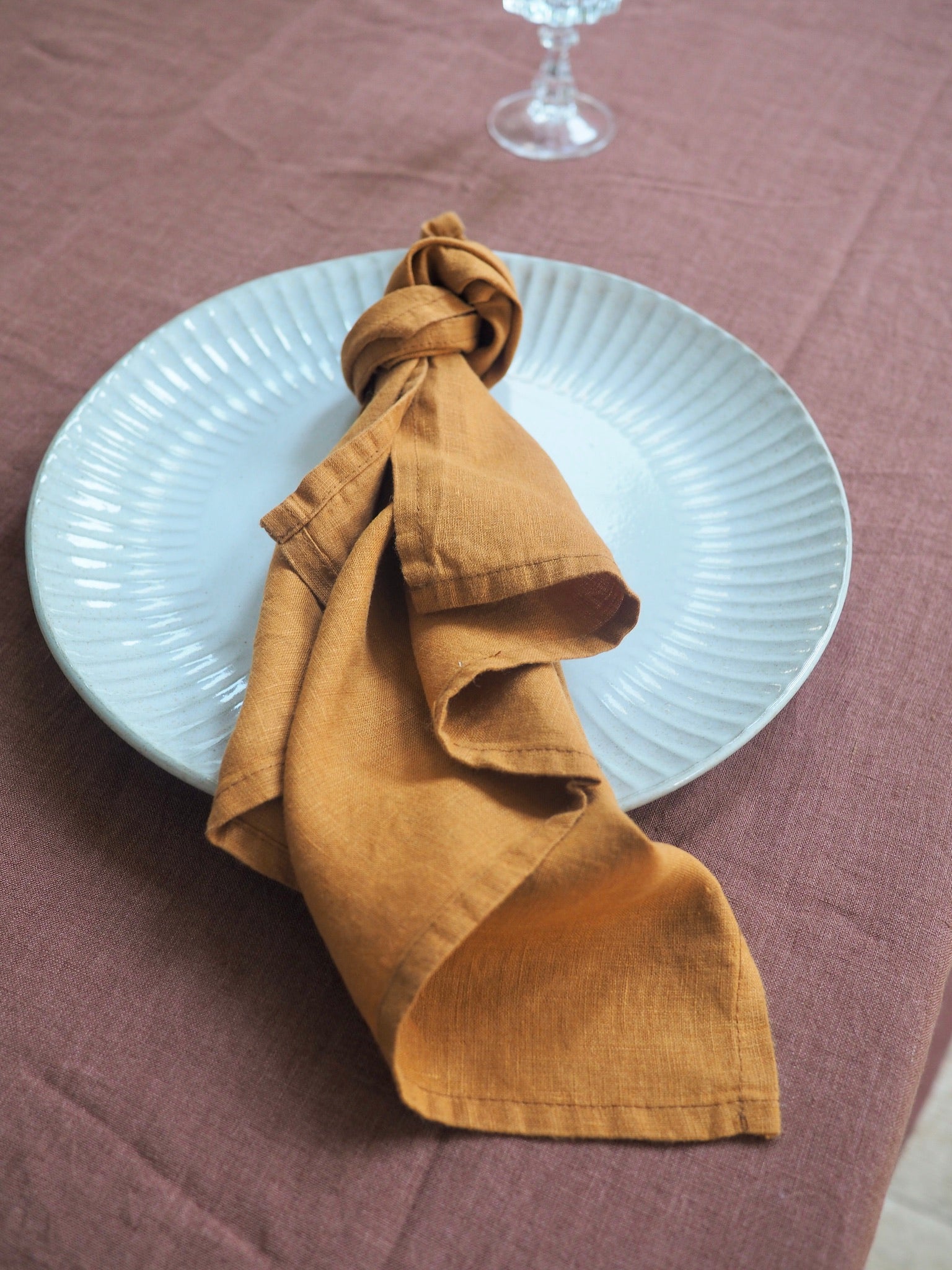 Linen Tablecloth in Brick Extra Large - TSL Co