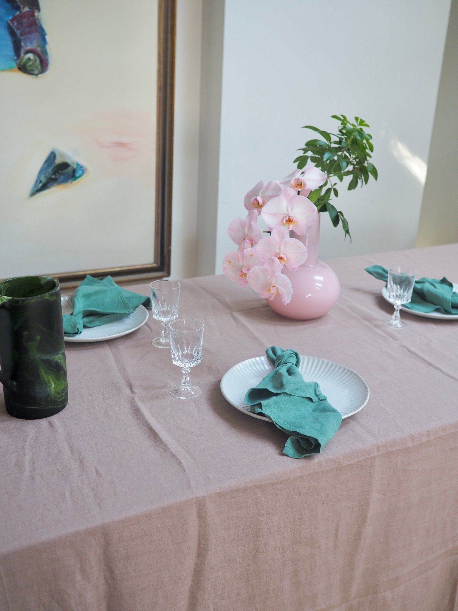 Linen Tablecloth in Mauve Extra Large - TSL Co