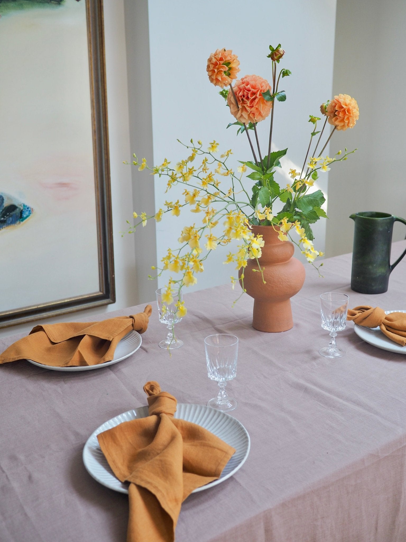 Linen Tablecloth in Mauve Extra Large - TSL Co