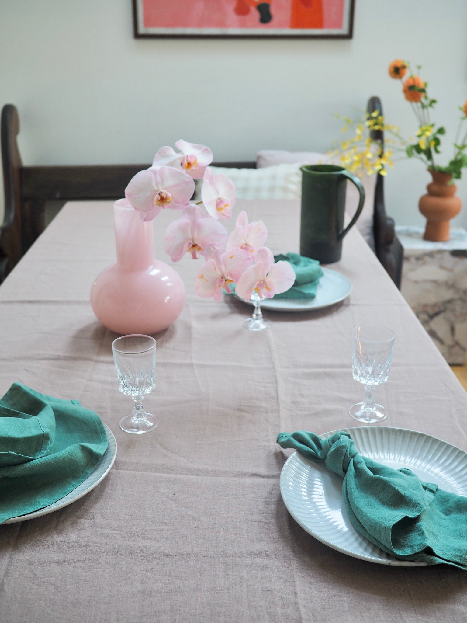 Linen Tablecloth in Mauve Extra Large - TSL Co