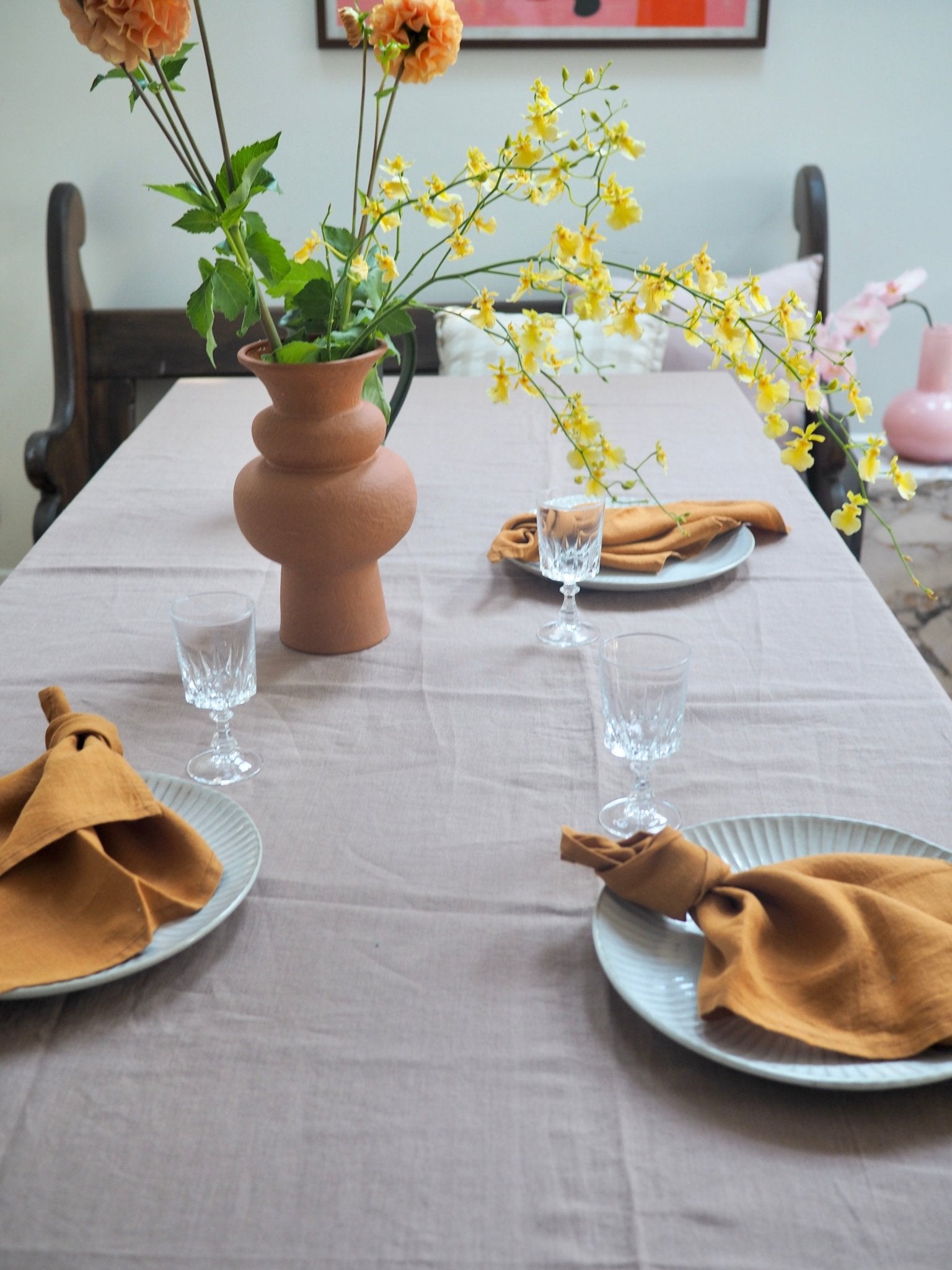 Linen Tablecloth in Mauve Extra Large - TSL Co