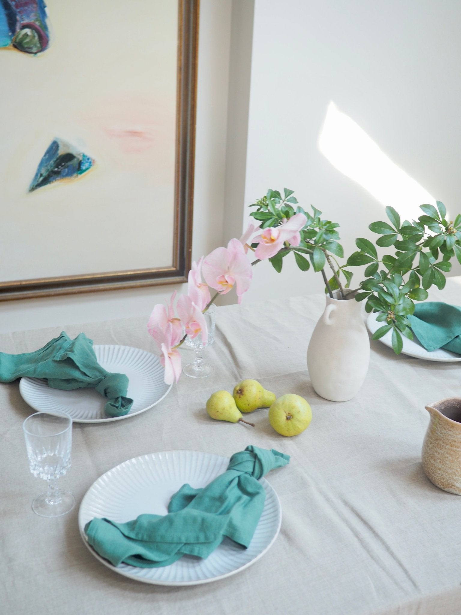 Linen Tablecloth in Oatmeal Extra Large - TSL Co