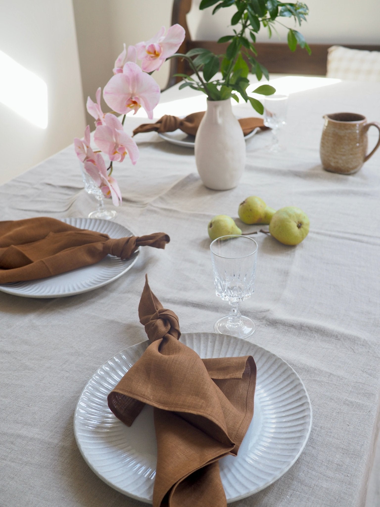 Linen Tablecloth in Oatmeal Extra Large - TSL Co