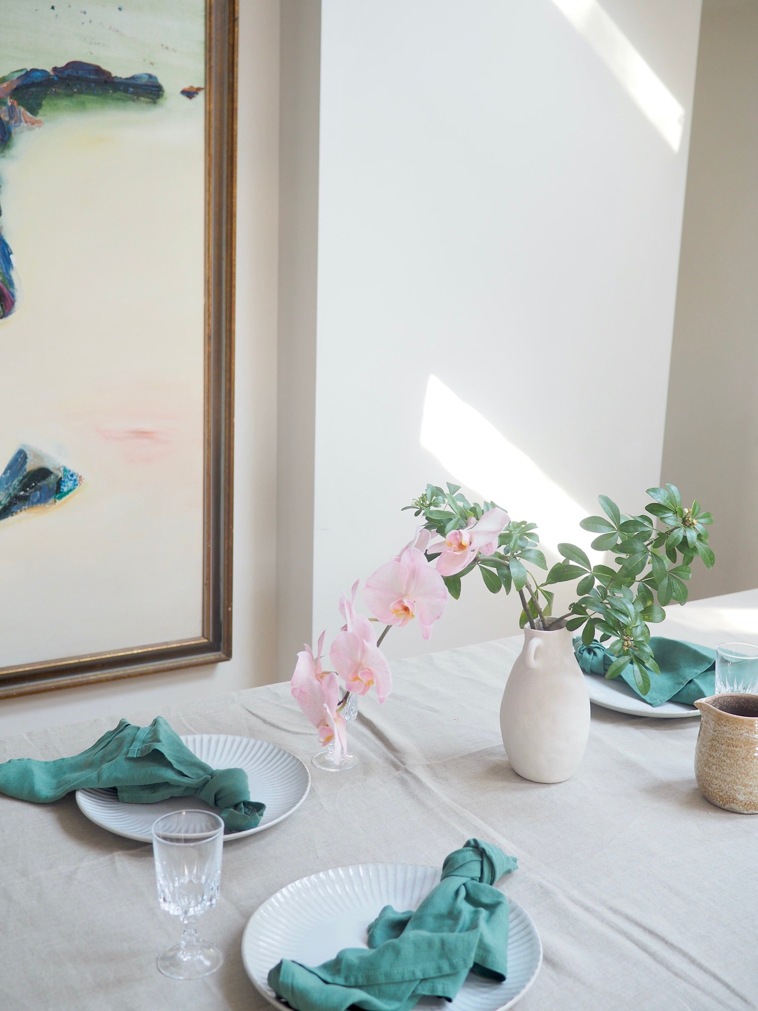 Linen Tablecloth in Oatmeal Extra Large - TSL Co