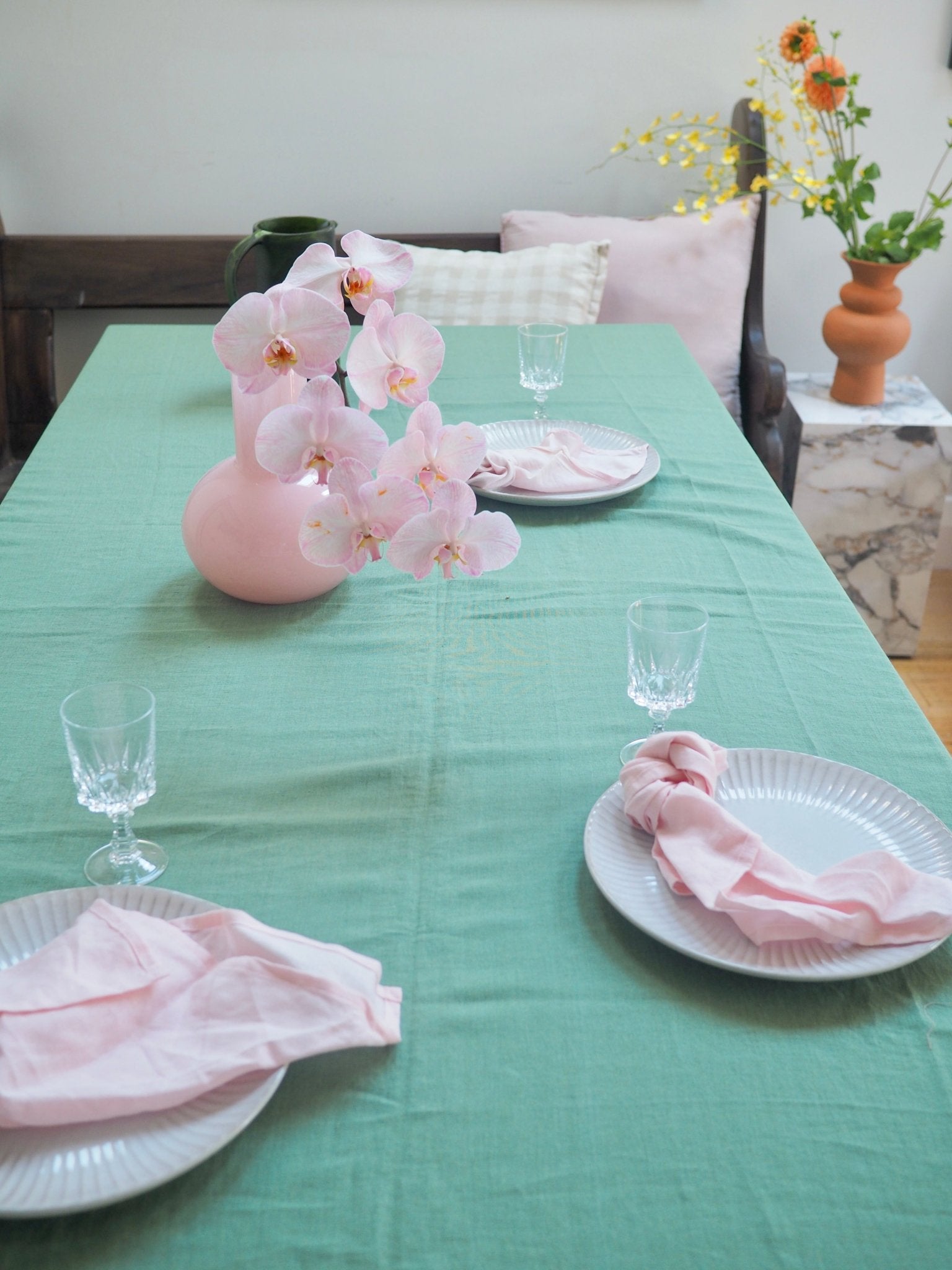 Linen Tablecloth in Pine Extra Large - TSL Co