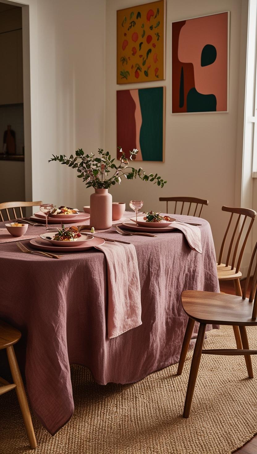 Linen Tablecloth in Plum - TSL Co
