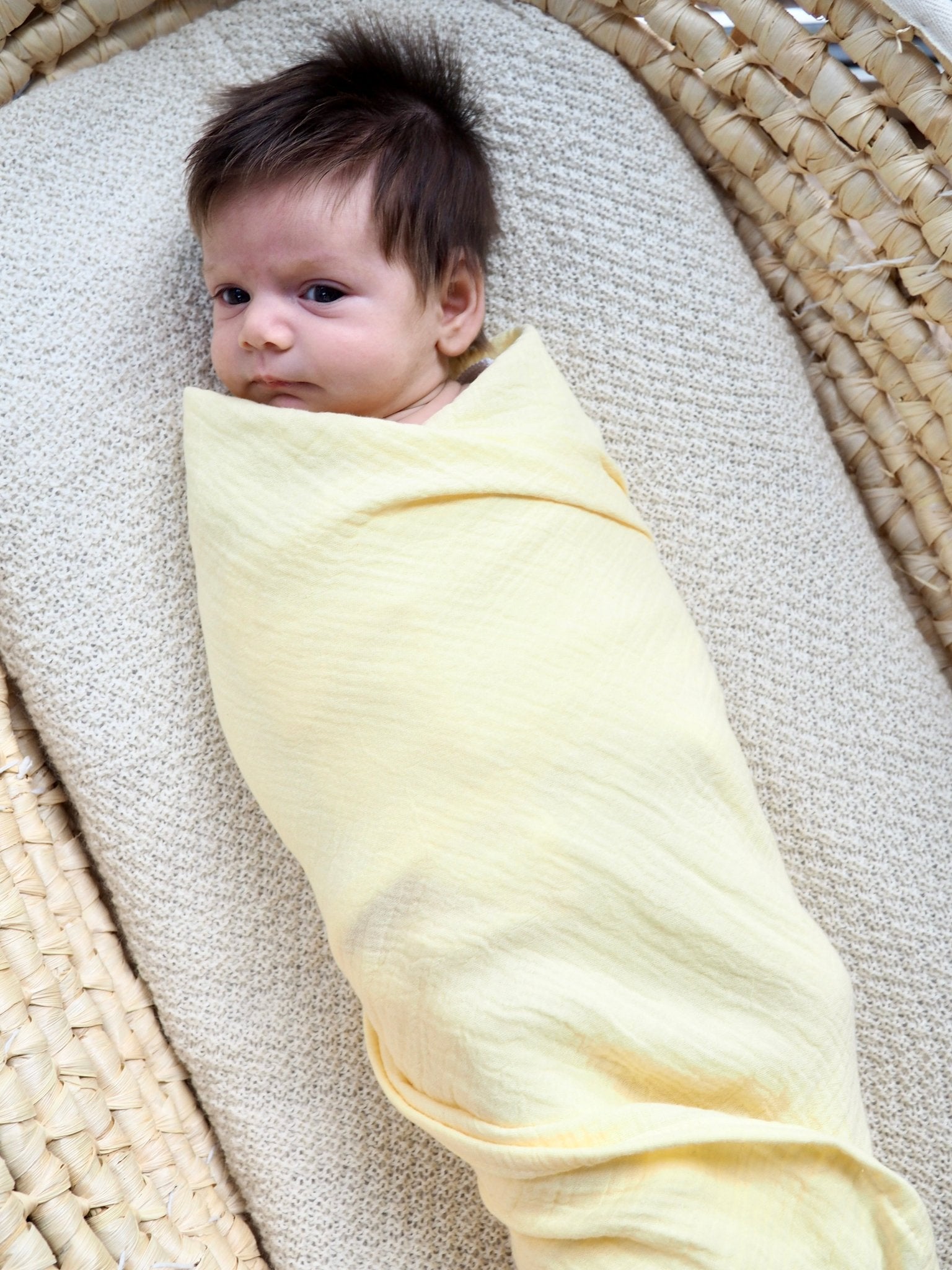 Muslin Swaddle Wrap in Buttercream - TSL