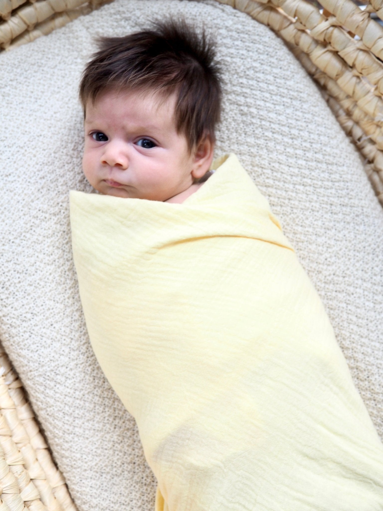 Muslin Swaddle Wrap in Buttercream - TSL