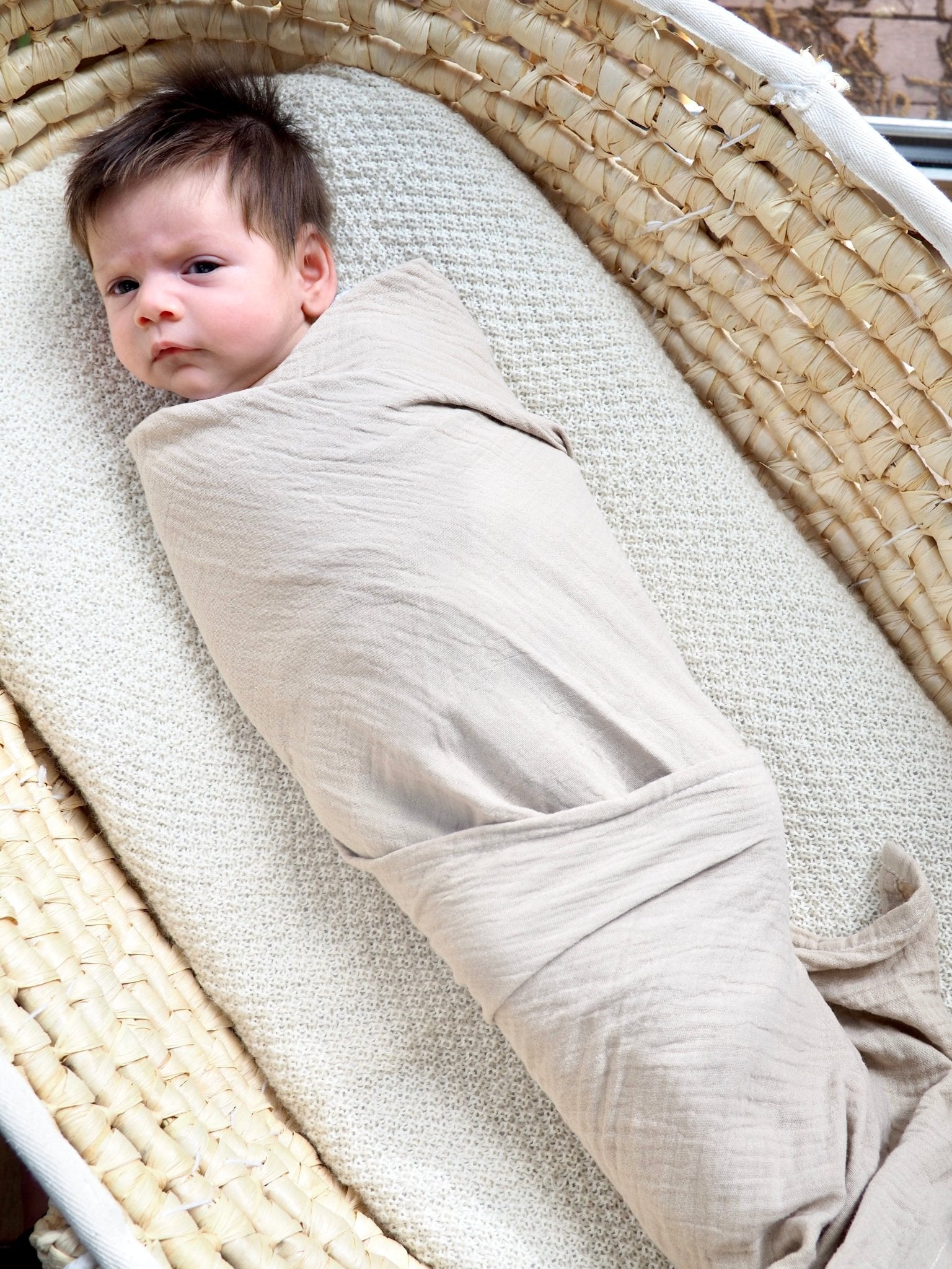 Muslin Swaddle Wrap in Coffee - TSL