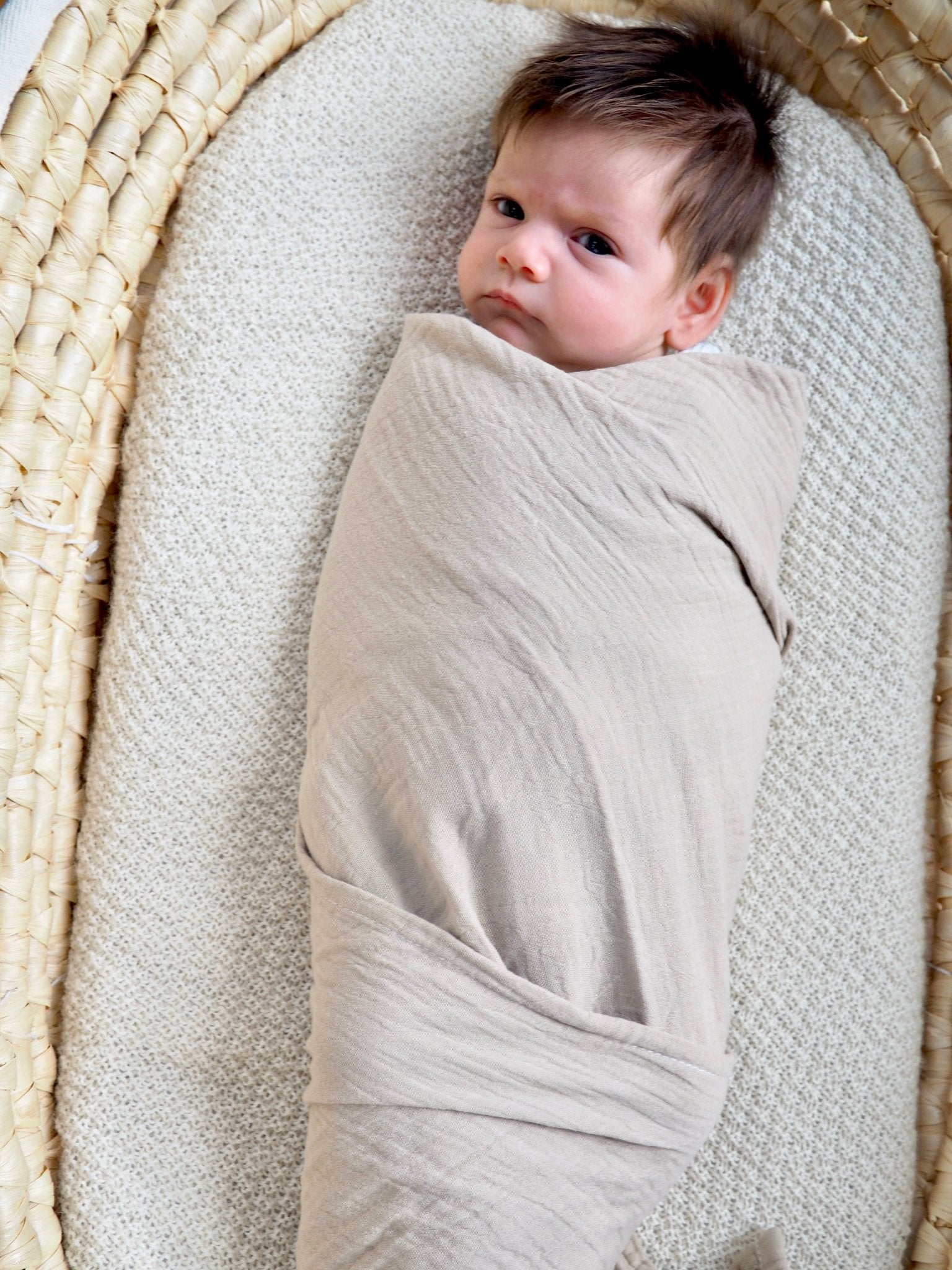 Muslin Swaddle Wrap in Coffee - TSL