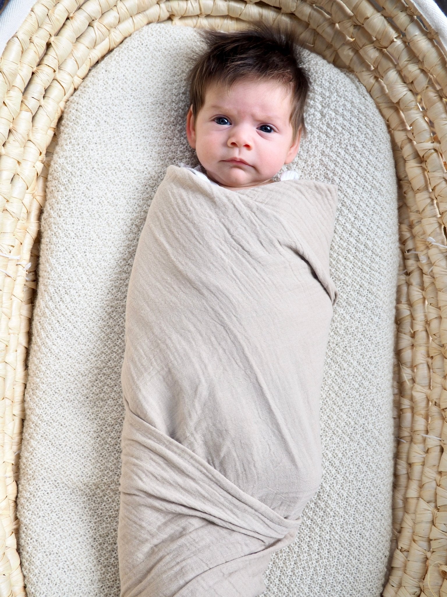Muslin Swaddle Wrap in Coffee - TSL