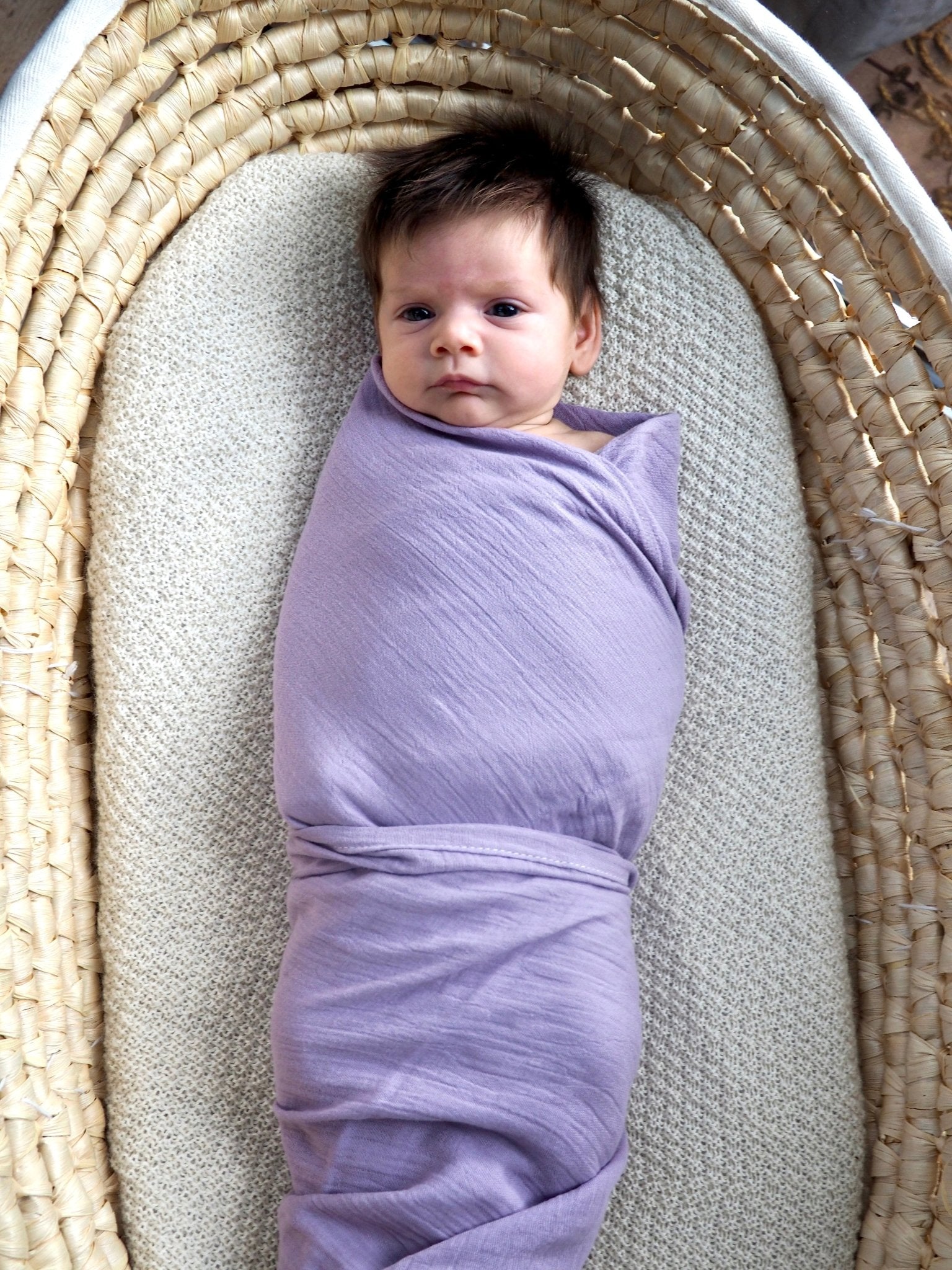 Muslin Swaddle Wrap in Lilac - TSL
