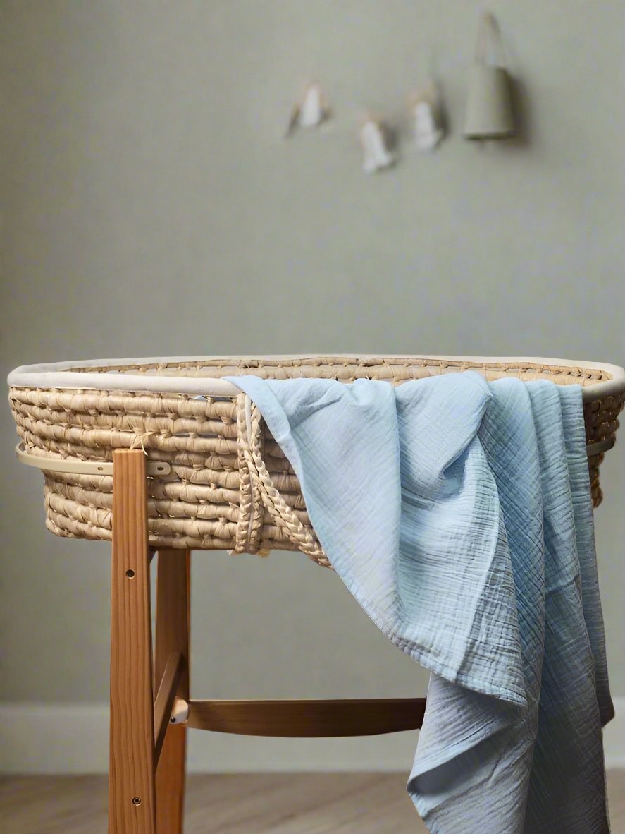 Muslin Swaddle Wrap in Sky - TSL