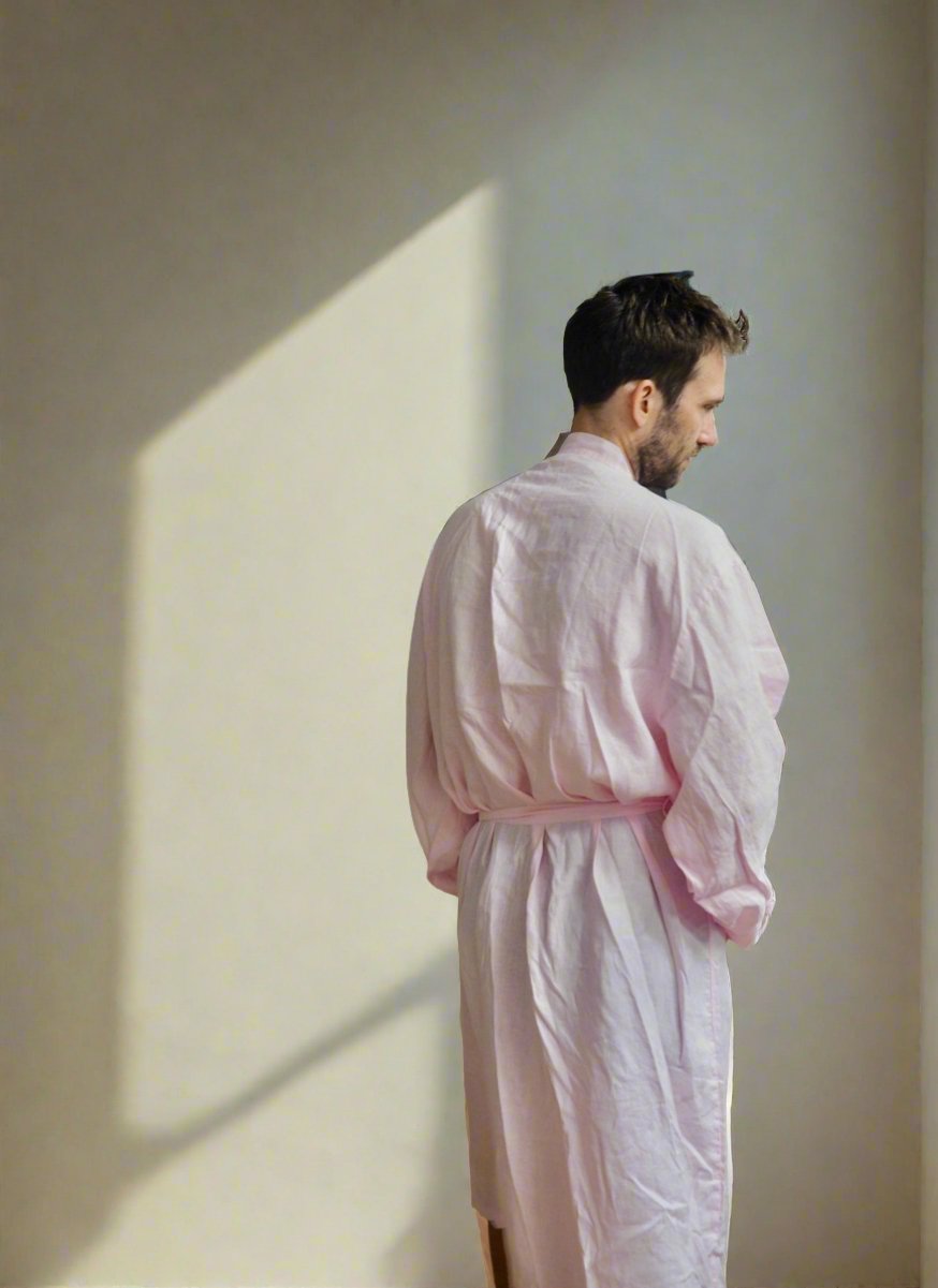 Pure Linen Robe in Blush - TSL