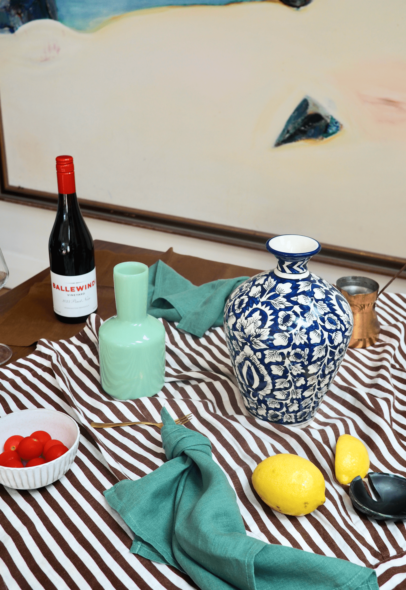 Rani Ceramic Vase in Indigo Blue - TSL Co