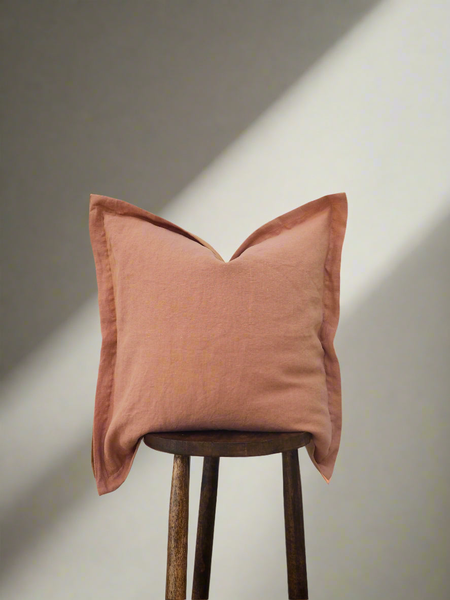 Gina Double Sided Linen Cushion Cover in Clay/Sand