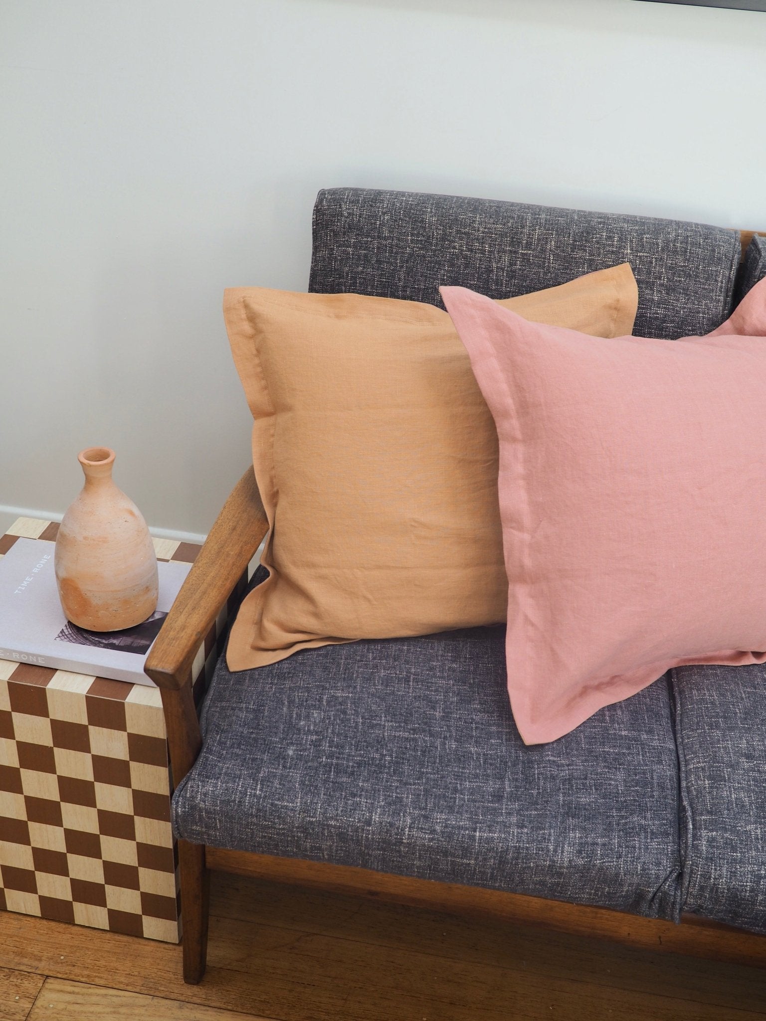 Gina Double Sided Linen Cushion Cover in Clay and Sand - TSL Co