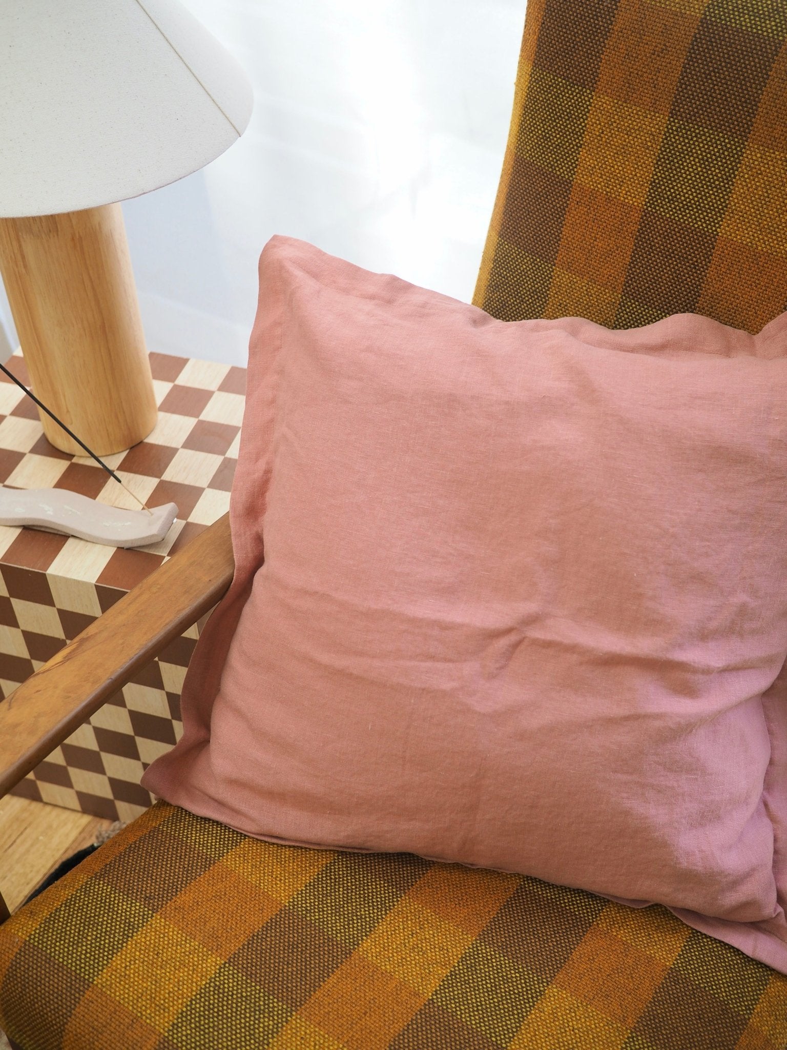 Gina Double Sided Linen Cushion Cover in Clay/Sand - TSL Co
