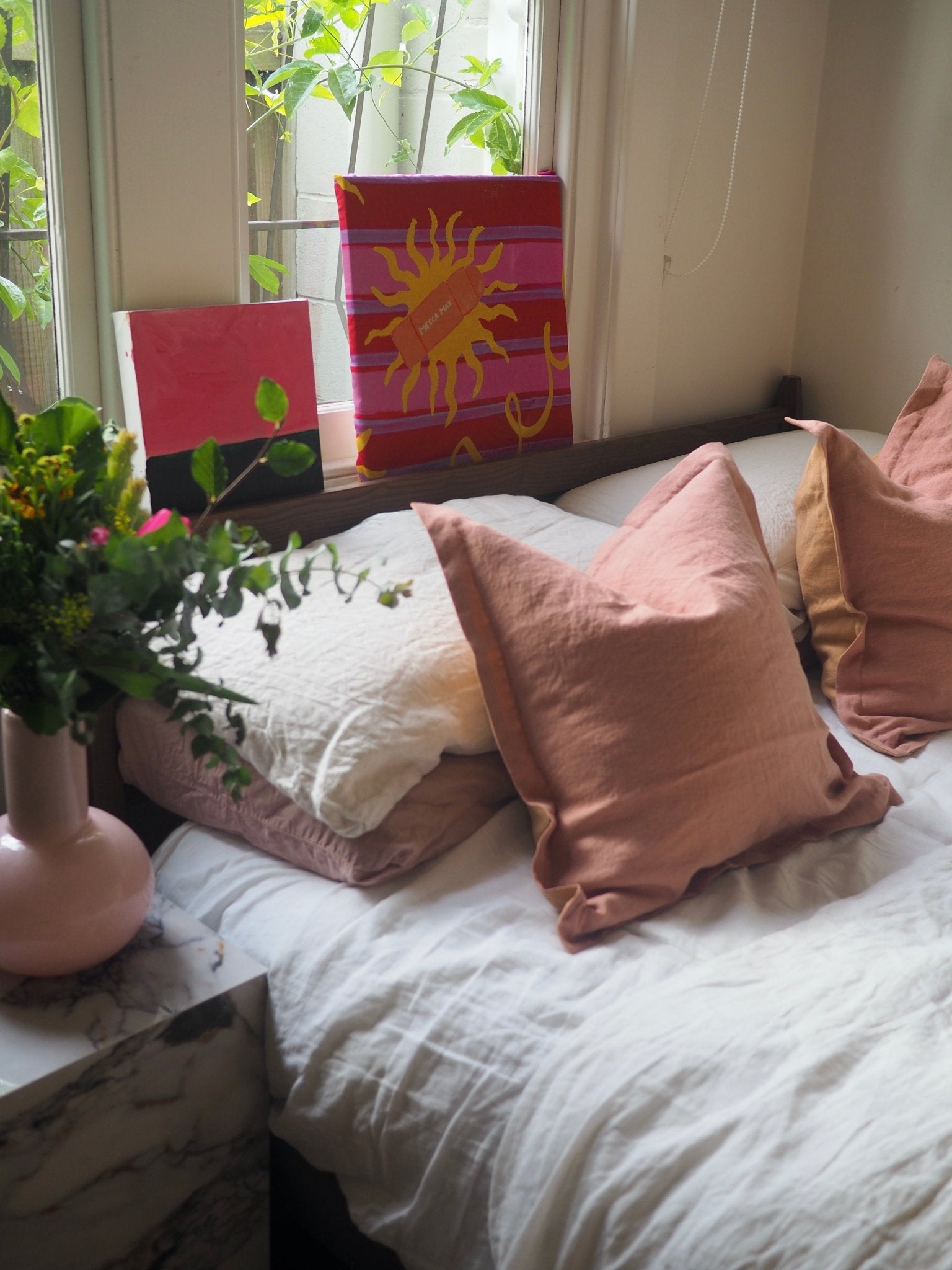 Gina Double Sided Linen Cushion Cover in Clay/Sand - TSL Co