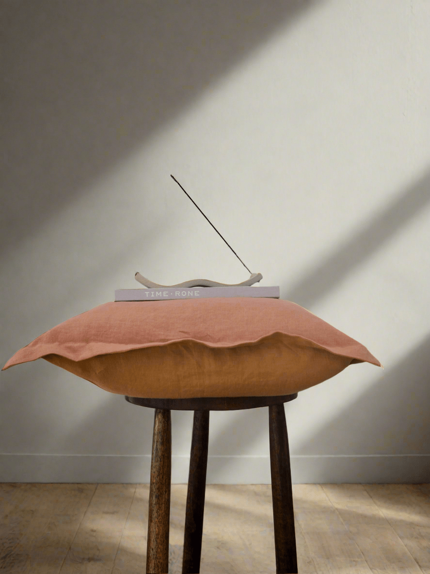 Gina Double Sided Linen Cushion Cover in Clay/Sand - TSL Co