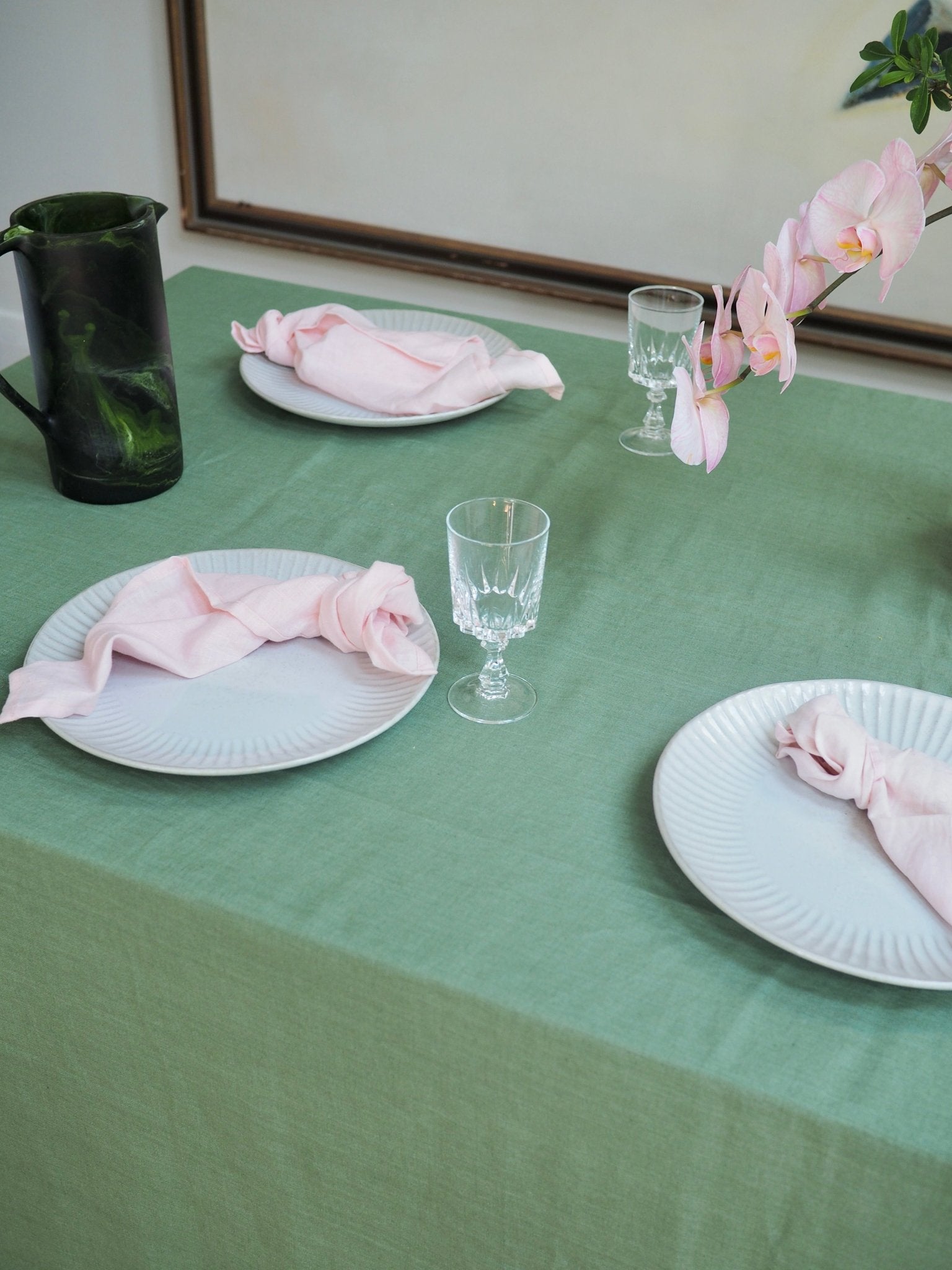 Linen Tablecloth in Pine Extra Large - TSL Co