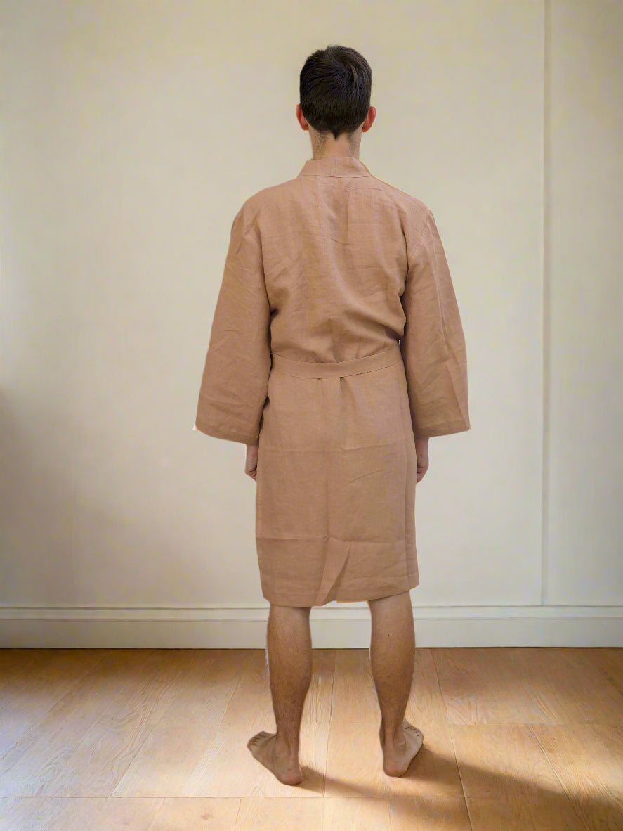 Pure Linen Robe in Hazelnut - TSL Co