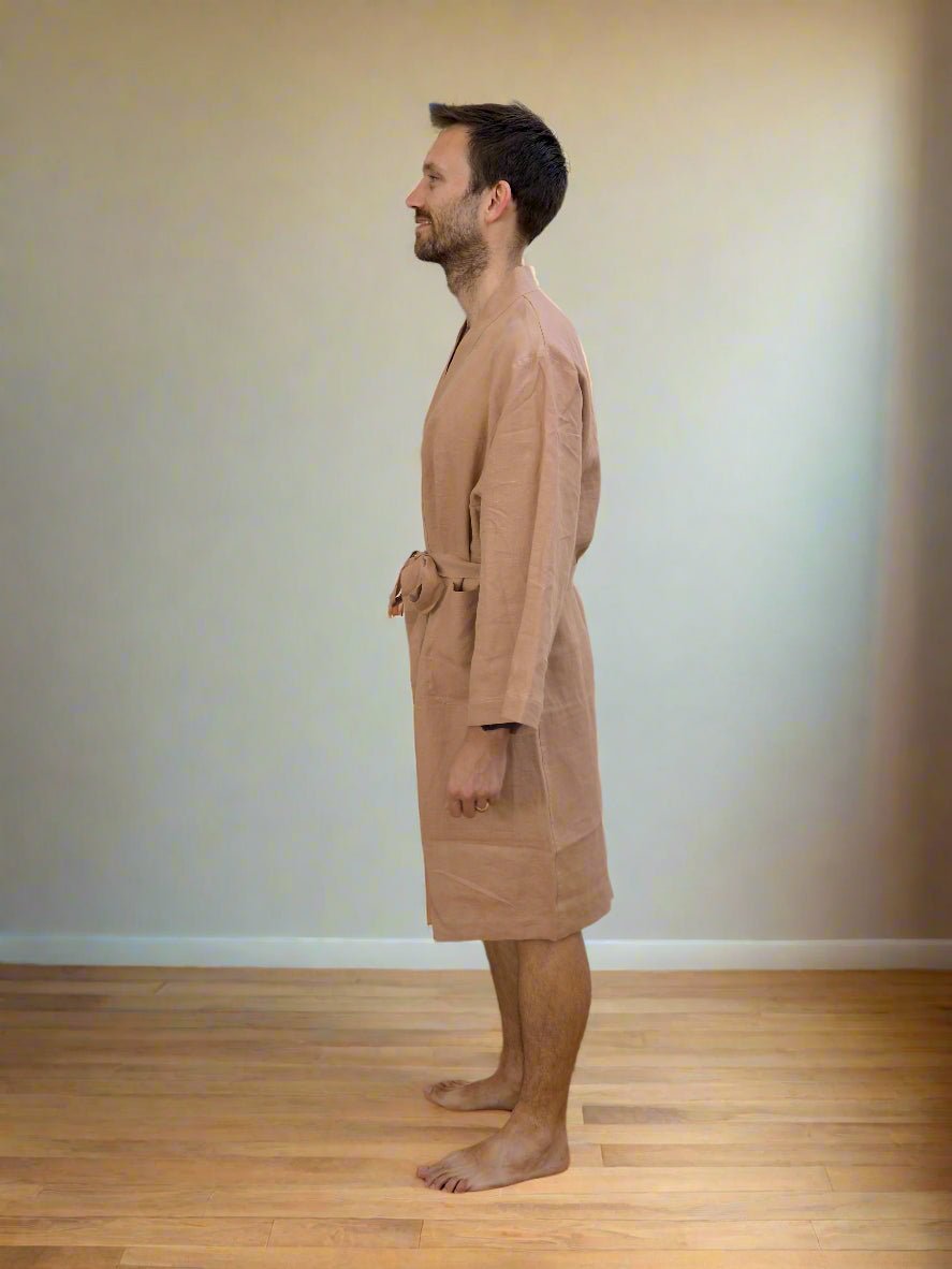 Pure Linen Robe in Hazelnut - TSL Co