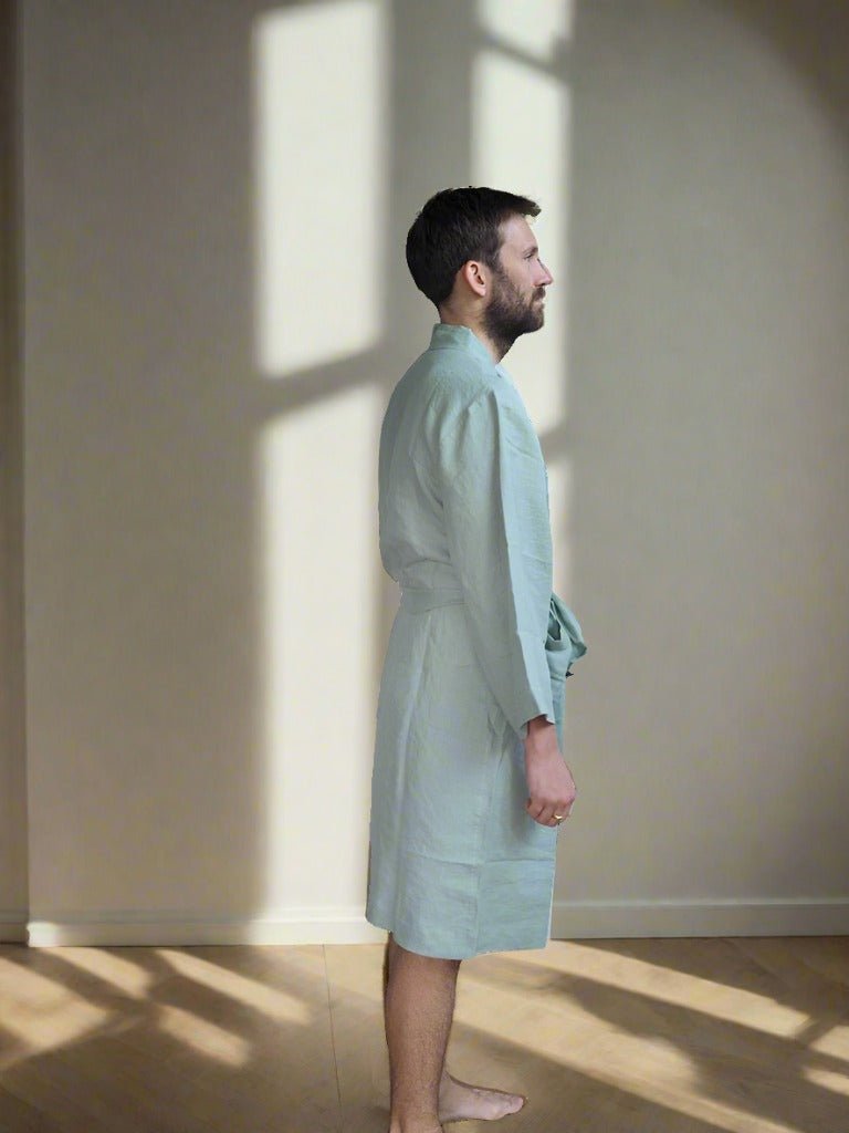 Pure Linen Robe in Sage - TSL