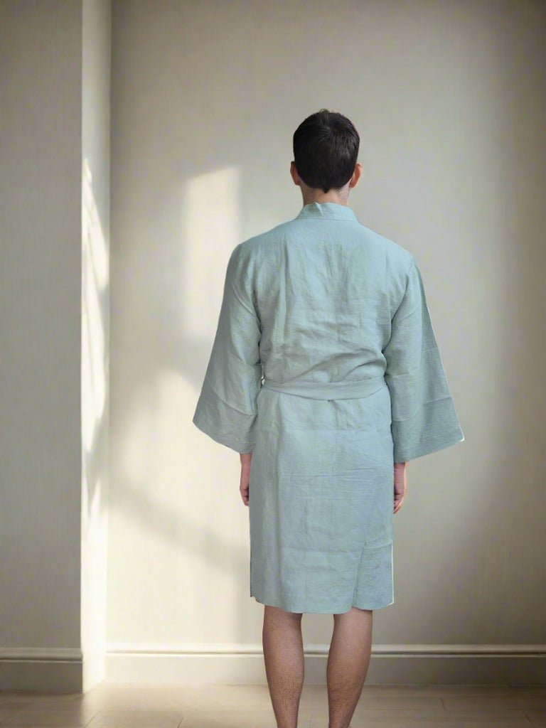 Pure Linen Robe in Sage - TSL