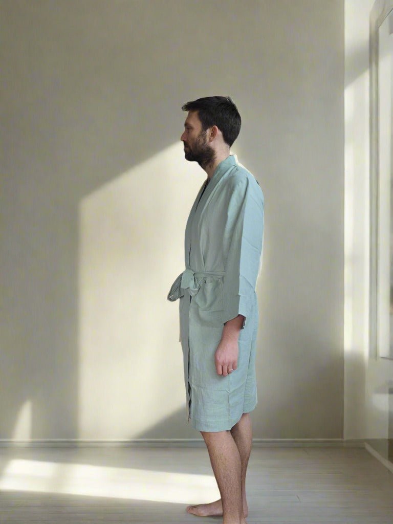 Pure Linen Robe in Sage - TSL