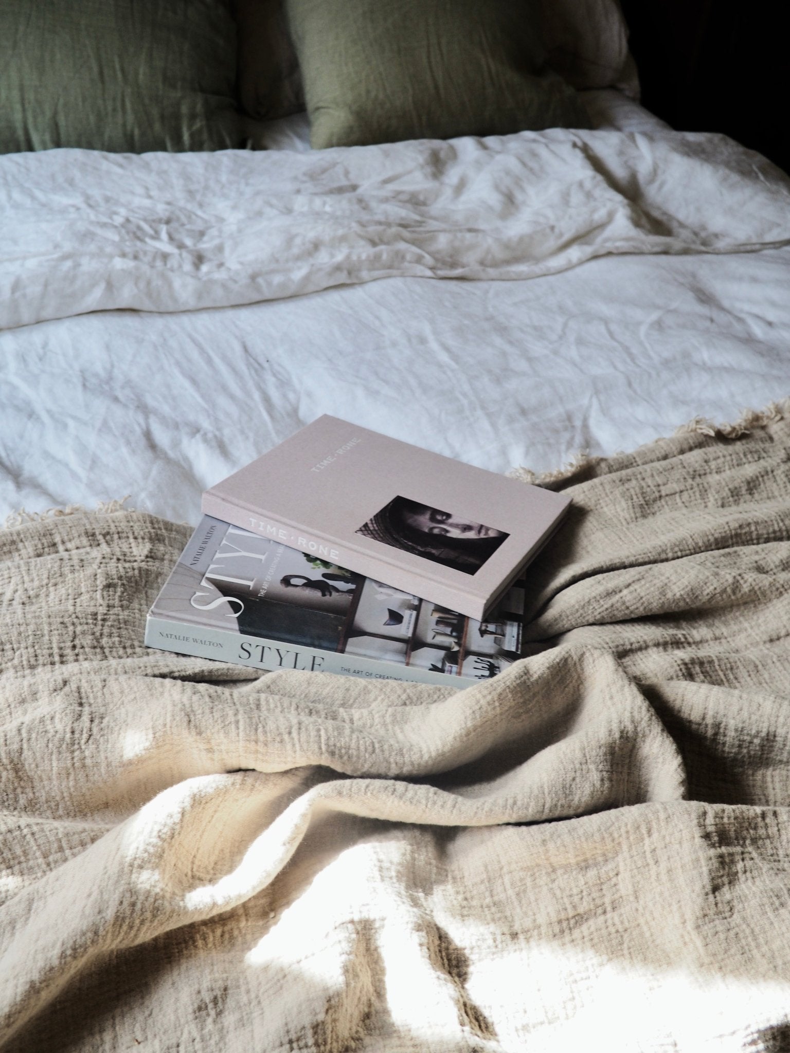Pure French Linen Throw in Natural Oatmeal - TSL